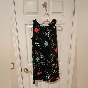 Worthington Black Midi Dress with Floral Print